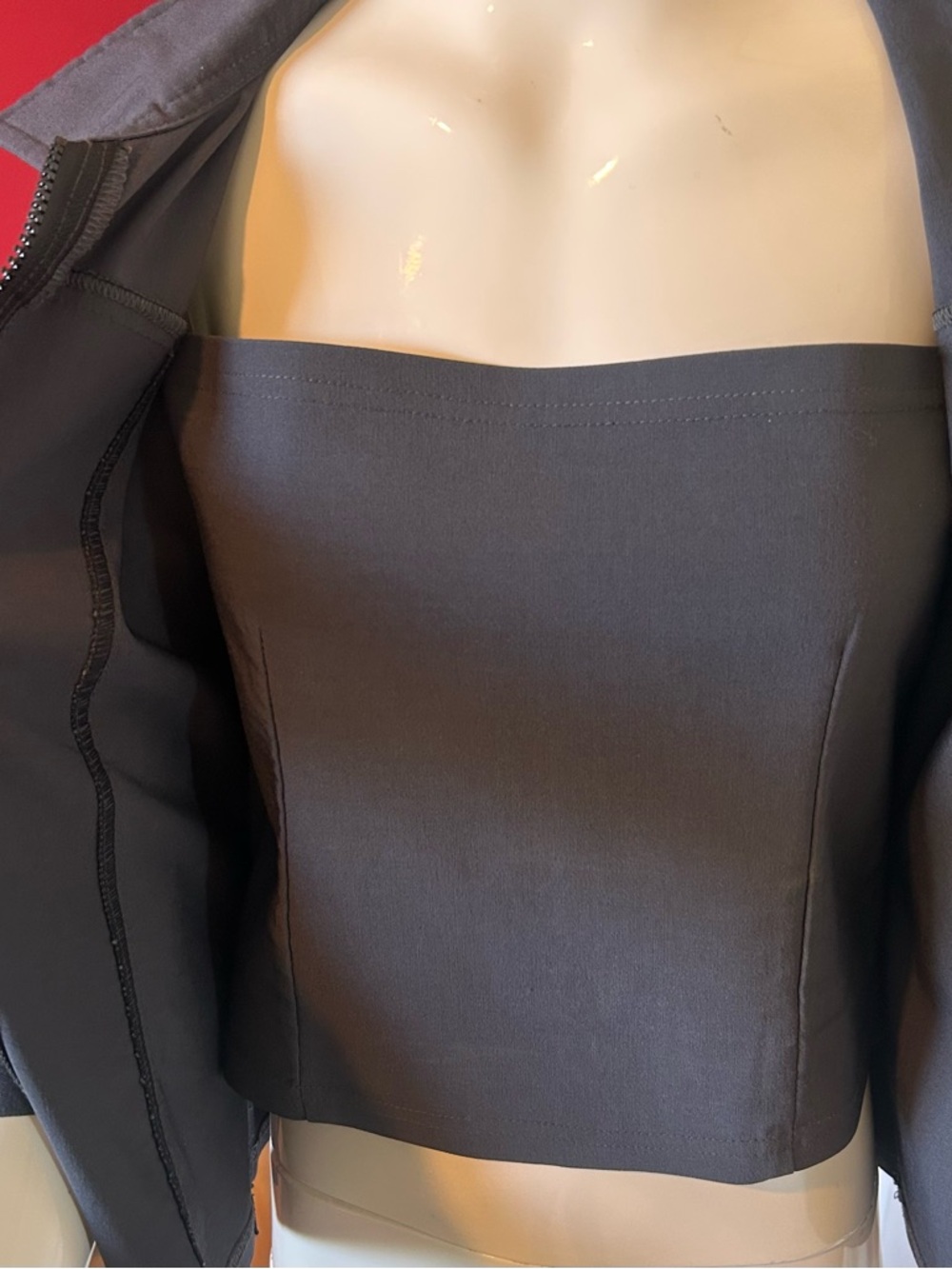 D&G Dolce & Gabbana Vintage Zip Front Top Fitted Stretch Y2K Minimalist - Picture 4 of 6